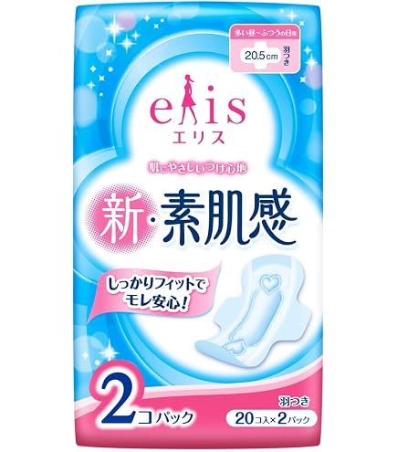 Amazon.co.jp: エリス 新・素肌感 羽つき 20.5cm (ふつう~多い日の昼
